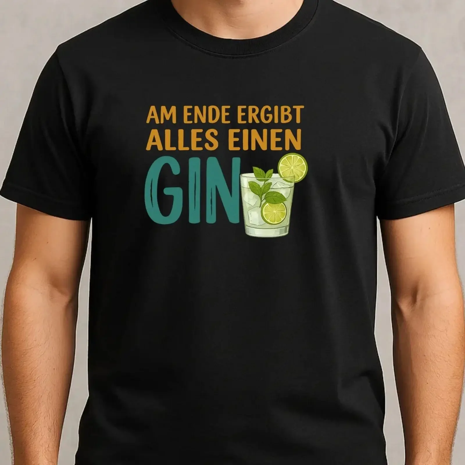 T-shirt homme Gin GinTonic avec citation d'alcool, en coton, taille S à 5XL, vintage, délavé, pour un usage quotidien, élégant