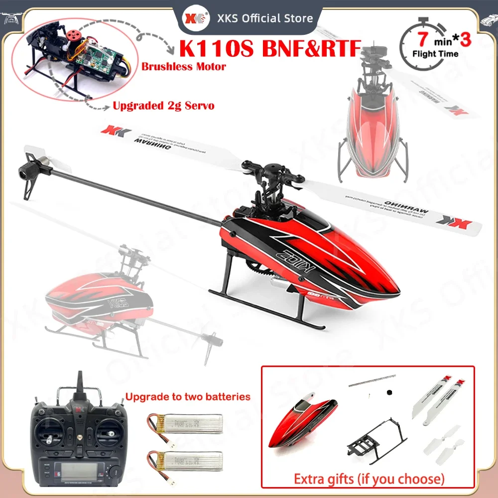 Wltoys XKS K110S RC Helicopter Remote Control Drone BNF RTF 2.4G 6CH 3D 6G System Brushless Motor RC Quadcopter Toy Gift for Kid