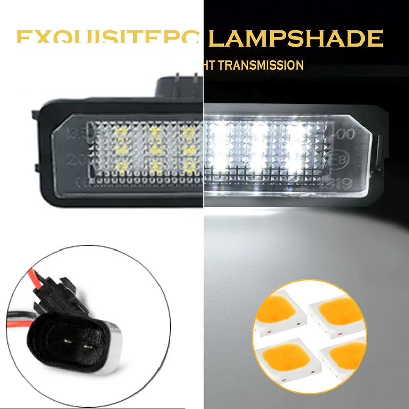 2Pcs No Error LED License Plate Lights Car Number Lamps For Porsche Cayenne Carrera Boxster Cayman Macan 911 958 991 982 718 918