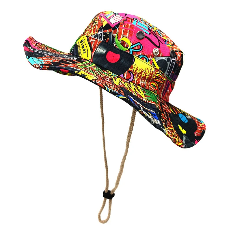 Niedlicher Gelber Enten-Cartoon Bucket Hat für Männer und Frauen - Sommer UV-Schutz Anglerhut mit Verstellbarem Kinnriemen, Retro 80er 90er S – Detail 7
