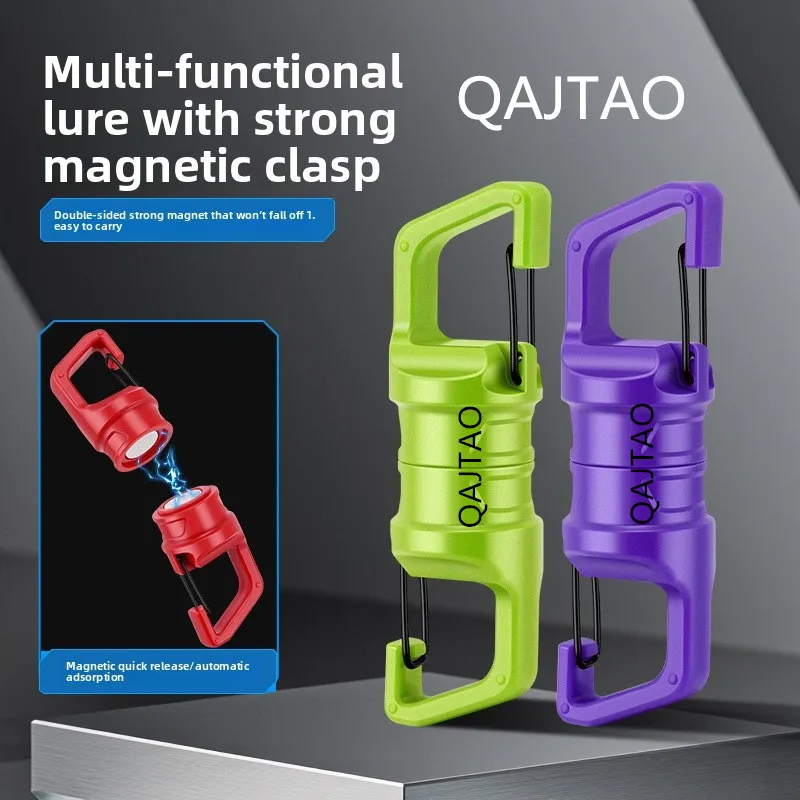 QAJTAO 1-4PCS Magnetic retractable buckle, retractable rope, anti loss hanging buckle, outdoor fishing backpack keychain