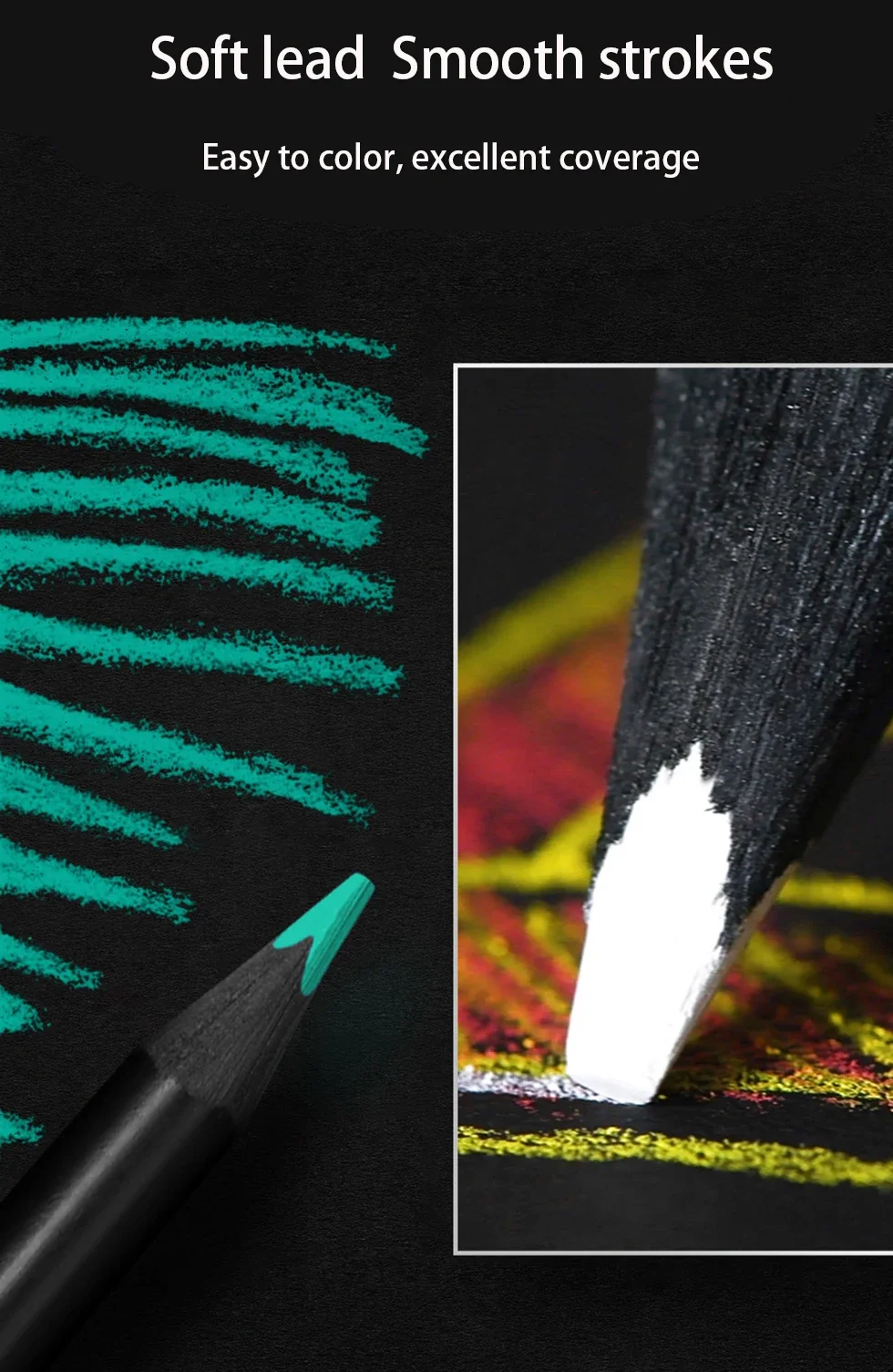 Faber Castell 24/48/72 Farben Black Edition dreieckige Ebenholz-Ölstifte, für Mal- und Zeichensets, Premium-Kunstbedarf – Detail 3