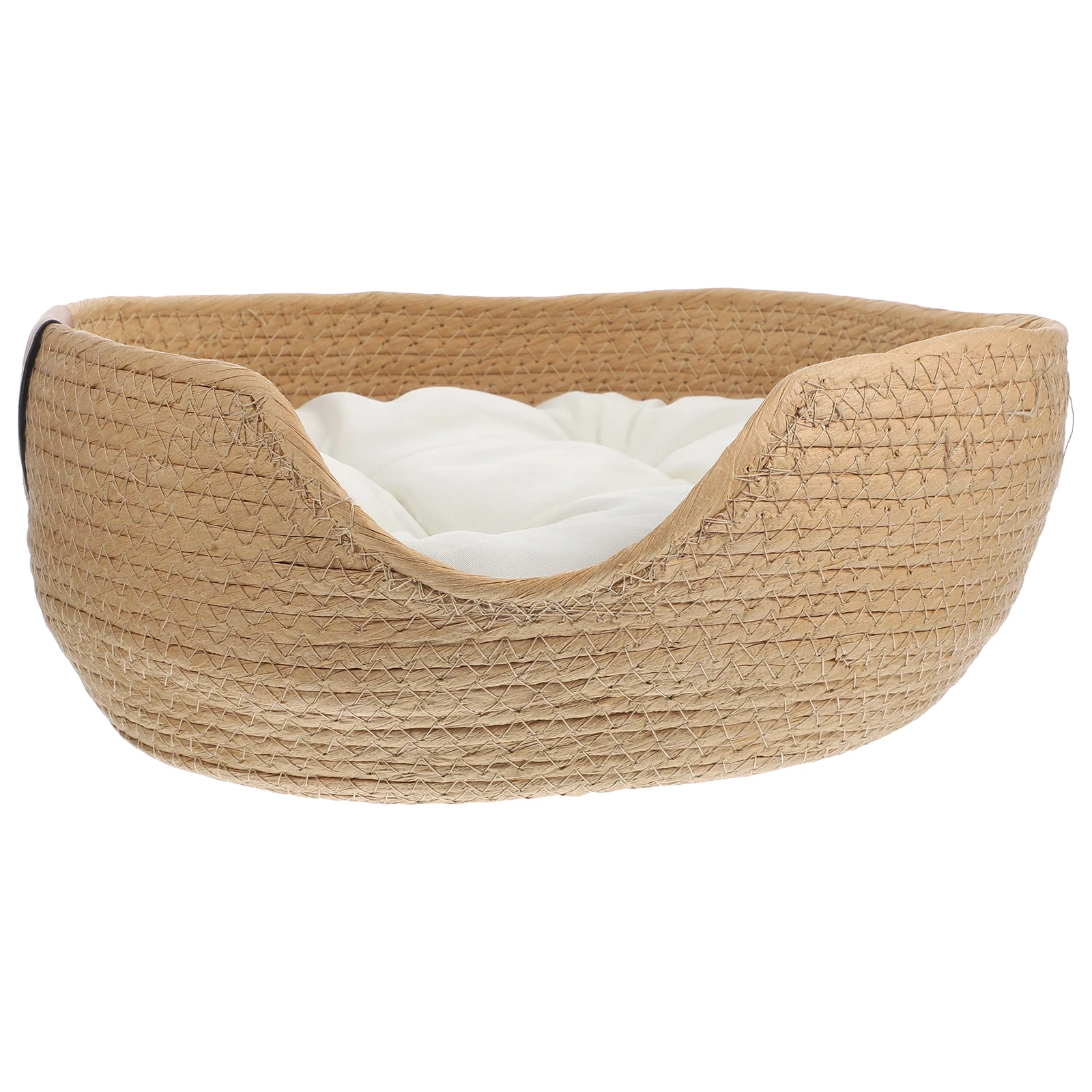 

Summer Cat Bed Woven Nest Random Color Small Size Safe Reliable Comfortable Pet Nest Cool Breathable Easy Pet Supplies