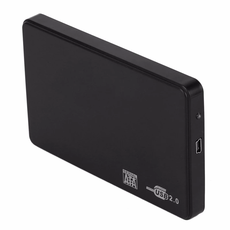 Caixa de disco rígido externo com cabo USB, disco rígido Case, SATA HDD Enclosure, USB 2.0, 2.5"