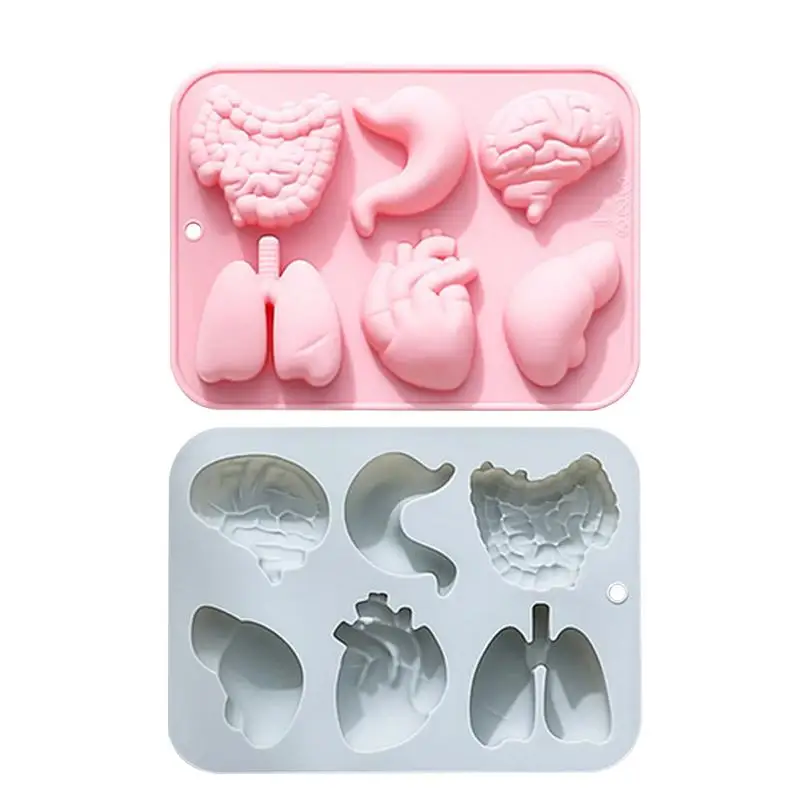 Human Organs Silicone Heart Chocolate Mold For Handmade Candy Plaster Handicrafts Soap Mould Kitchen Baking Tools