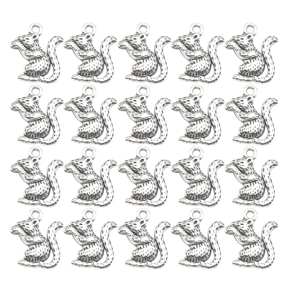 

20Pcs Squirrel Pendant Charms Alloy Double-Sided DIY Jewelry Making Necklace Earrings Bracelet Fashion Accessories