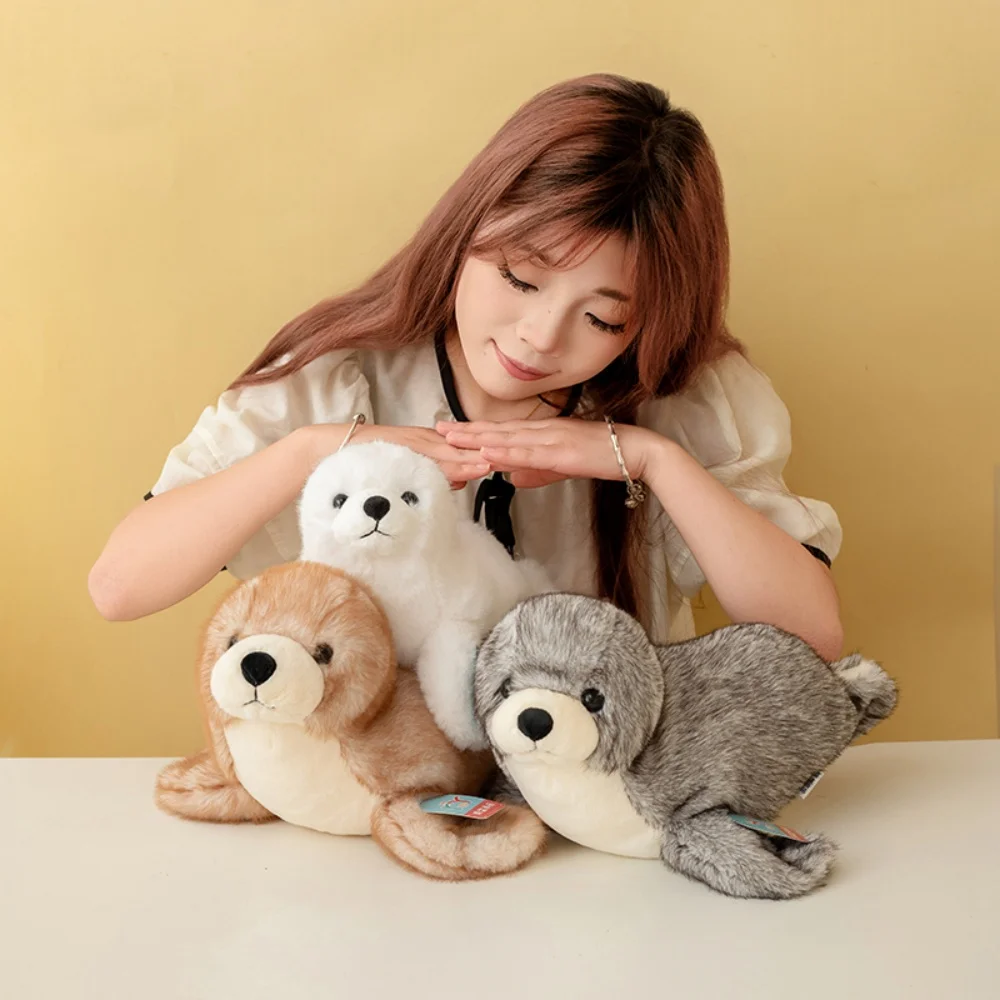 

Adorable Seal Plush Toy Lifelike Marine Life Plush Doll Fluffy Soft Seal Stuffed Animal Appease Doll Birthday Gift