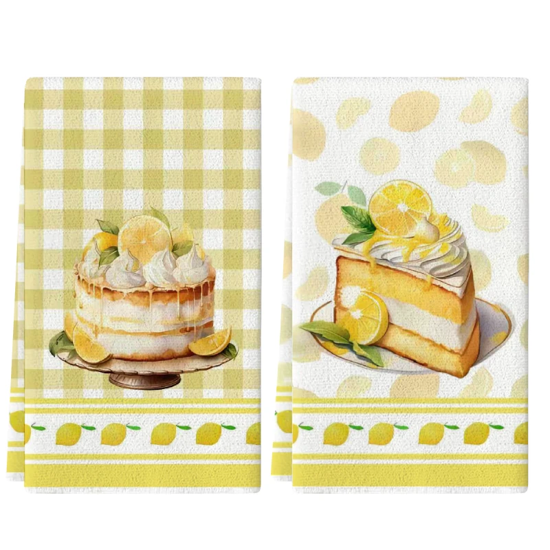 2Pcs, Yellow Kitchen Towels, 40Cm*60Cm Towel Set, Best Kitchen Towels, Super Absorbent Soft Cleaning Cloth, Cooking and Baking Tea Towels, Hand Towels, Cleaning Cloths, Dishcloths, Kitchen Decor, Living Room Decorations, Kitchen Essentials, Home Essentials