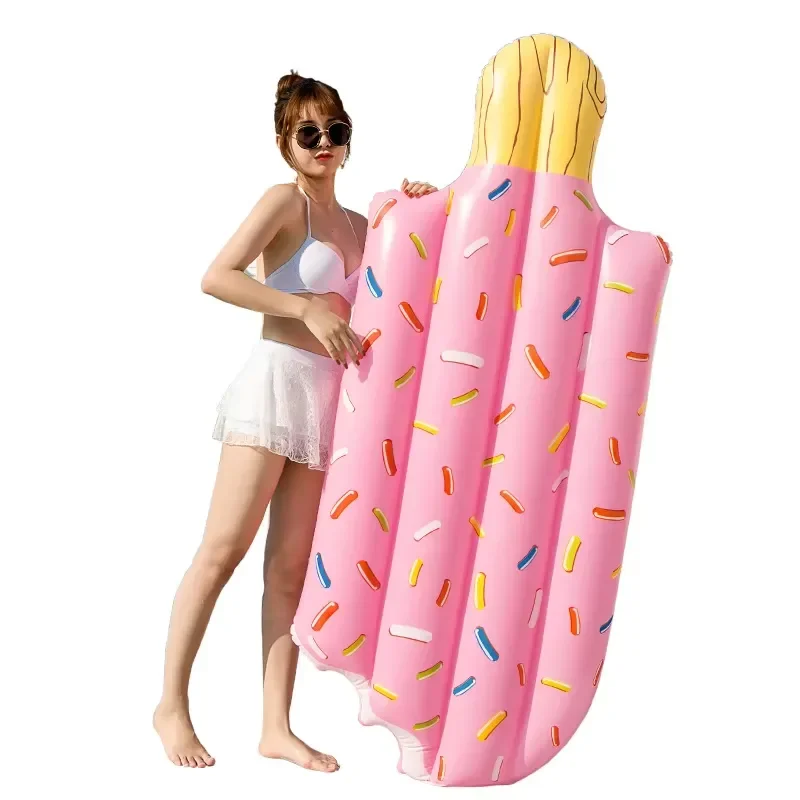 Wholesale PVC Inflatable Floating Bed Beach Swimming Pool Water Mattress Popsicle Ice Cream Shape Air Bed for Summer Fun