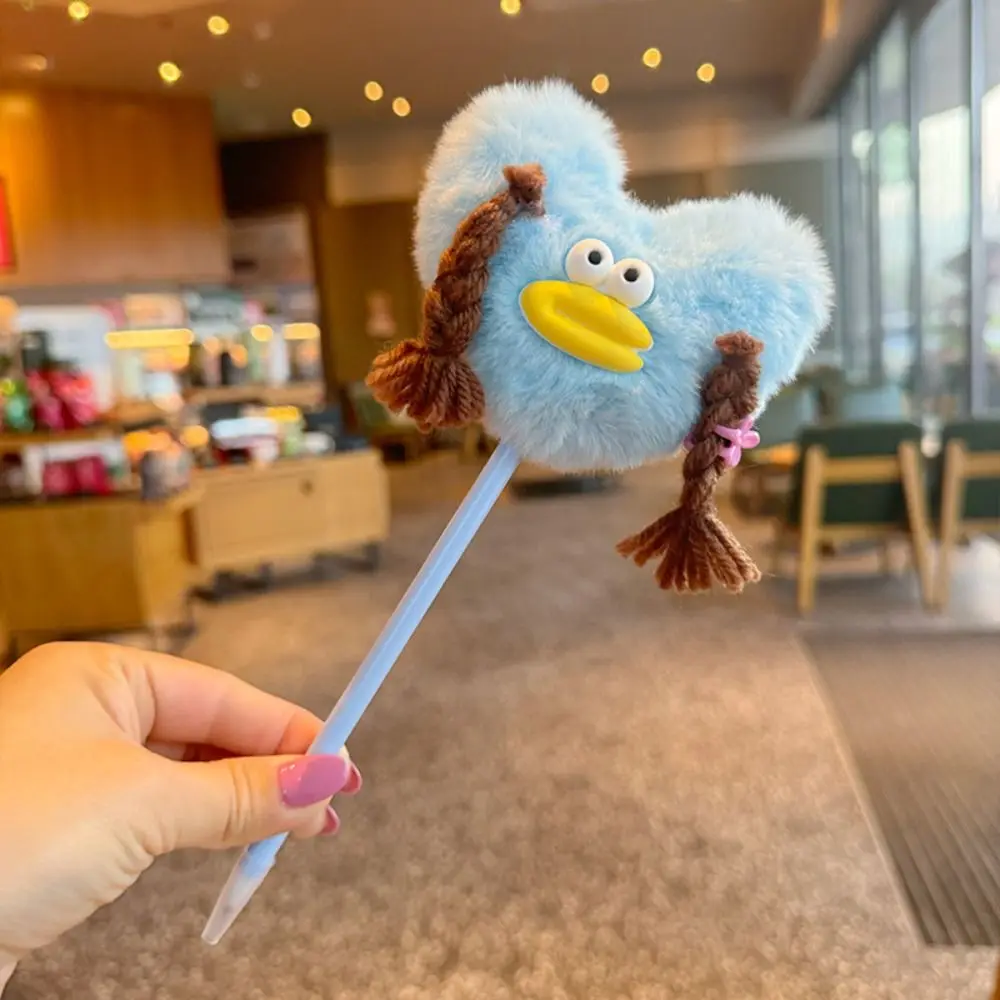 

Ugly Braided Doll Children's Plush Pen Iridescence Sausage Mouth Plush Gradient Ballpoint Pen Writing Signing Handwriting