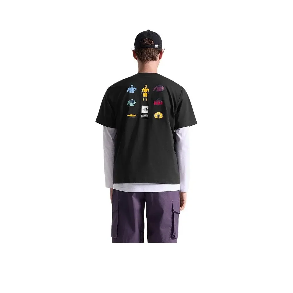 THE NORTH FACE Graphic T-Shirt Quick Dry Crew Neck Short Sleeve Cartoon Tee, Soft & Breathable Casual Top Men Women