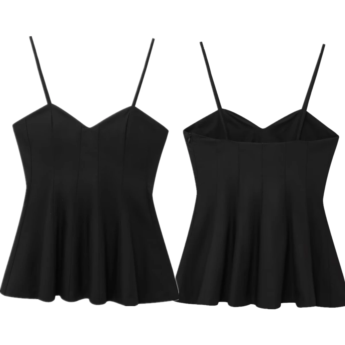 

Maxdutti French Vinatge Sleeveless Black Shirt Women Clothing Minimalist Black Camisole Shirt Women Summer Blouse Tops