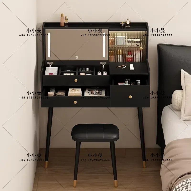 Modern Vanity Table with Organizer European Style Dressing Desk Bedroom Furniture Makeup Station for Adults Professional