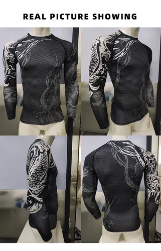 Imagen 2 del producto Cody Lundin MMA Bjj boxeo deporte hombres Rashguard sublimación impresa Jiu Jitsu compresión camiseta correr gimnasio Kickboxing Jersey