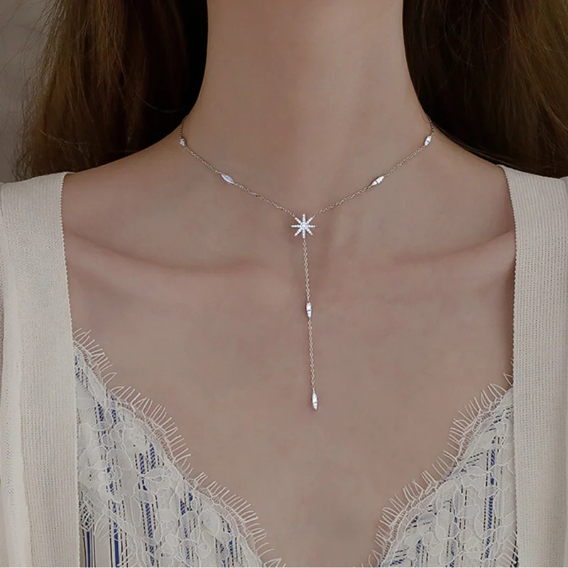 Women's 925 Silver Star Pendant Necklace, Everyday Elegance