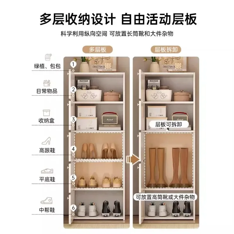 Shoe rack, indoor multi-layer storage cabinet at the entrance of the home, integrated shoe cabinet against the wall