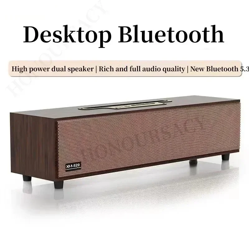 Wooden Echo Wall Soundbar with FM Radio Retro Caixa De Som Computer Speaker Desktop Audience Bluetooth Speaker Subwoofer AUX TF