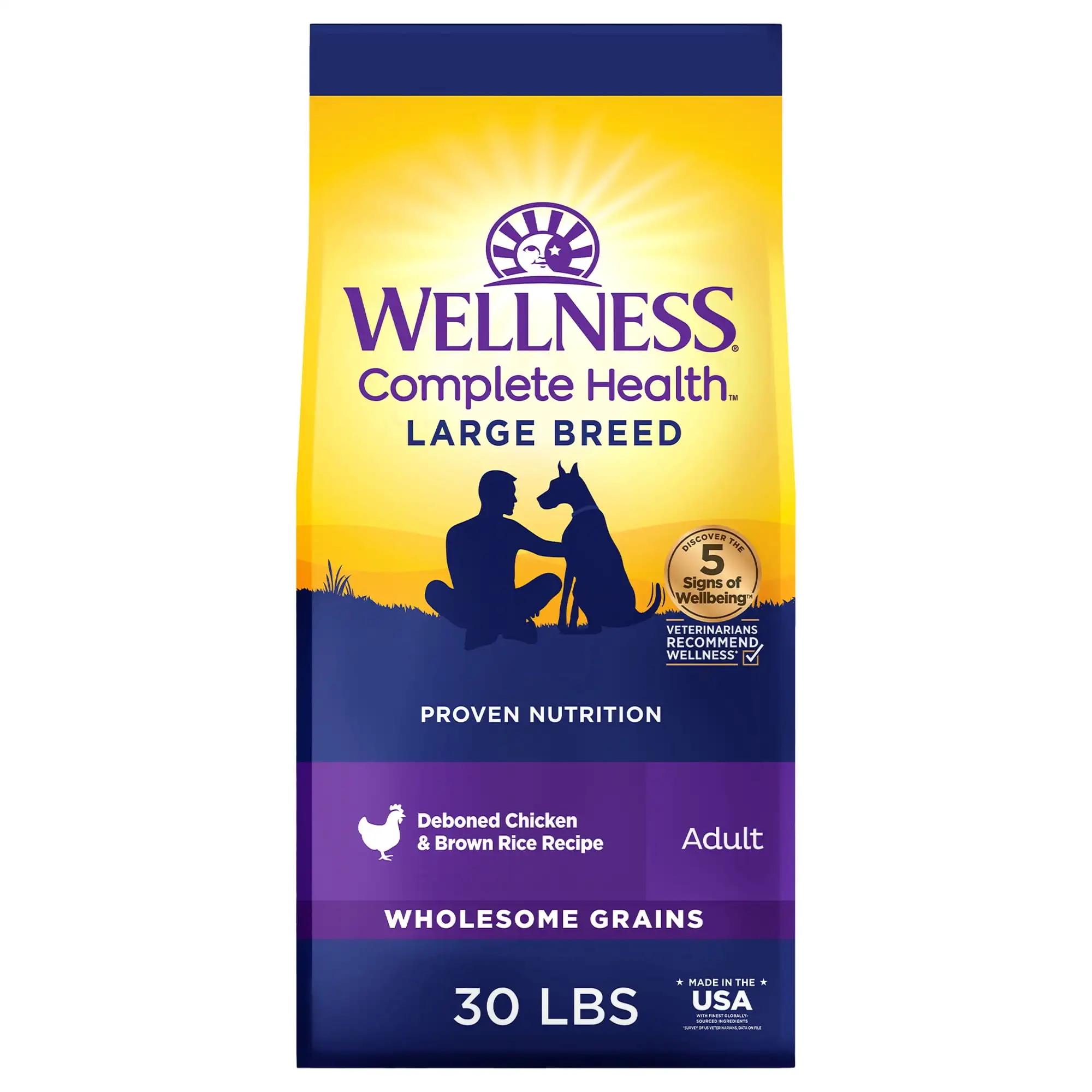 Complete Health Dry Dog Food, Large Breed, Wholesome Grains, Natural, Chicken & Brown Rice Recipe, (30-Pound Bag)