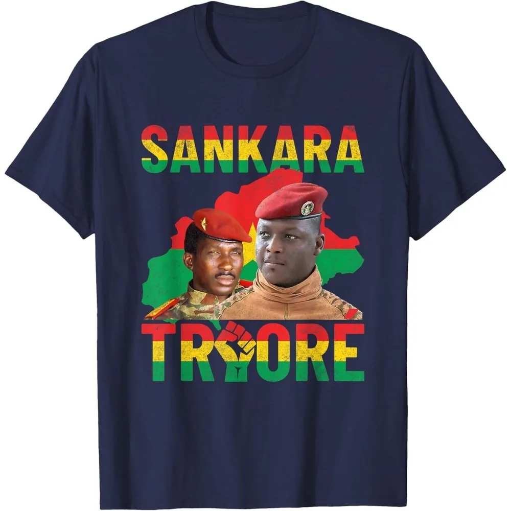 Afryka Odporu Thomas Sankara Burkina Faso Ibrahim Traore Unisex T-Shirt Oddychająca Koszulka Camisetas Harajuku Modna Koszulka