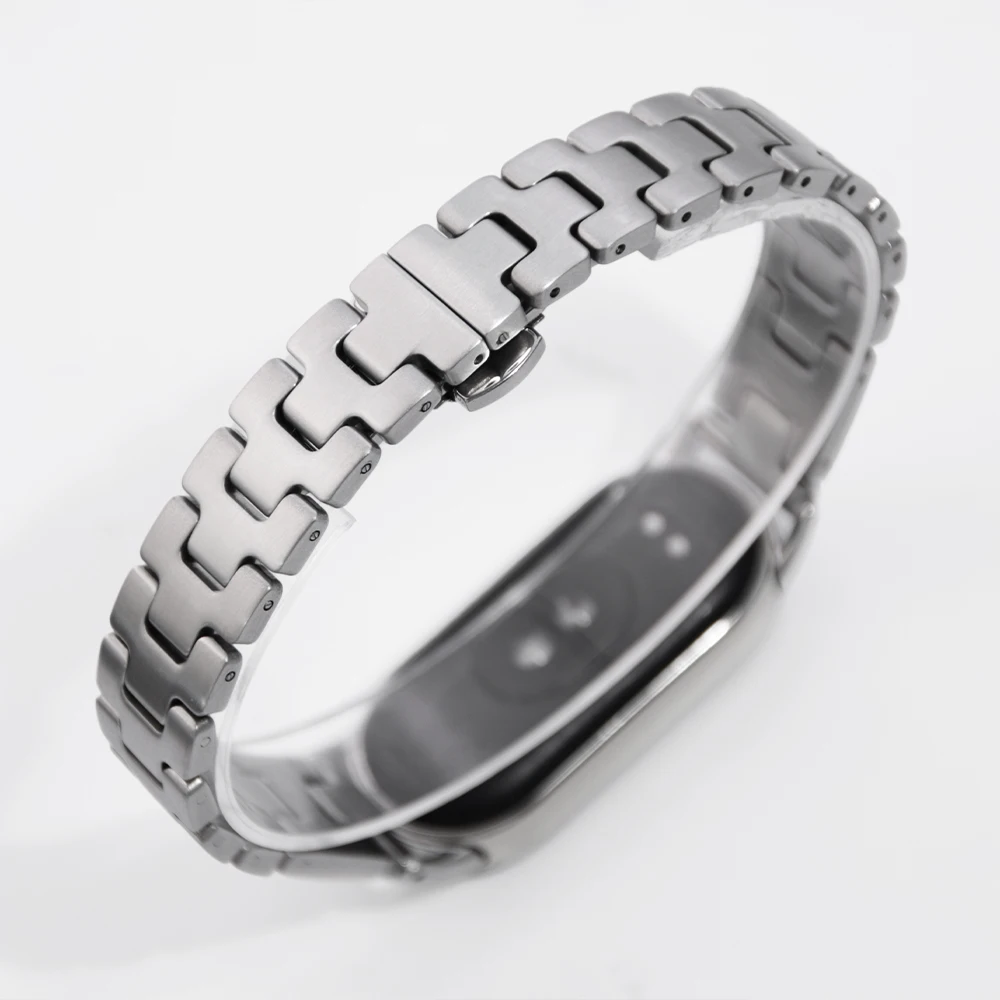 Armband für Xiaomi Band 10 9 8 Edelstahl-Uhrenarmband Metall-Ersatzarmband für Xiaomi Smartband 10 Correa