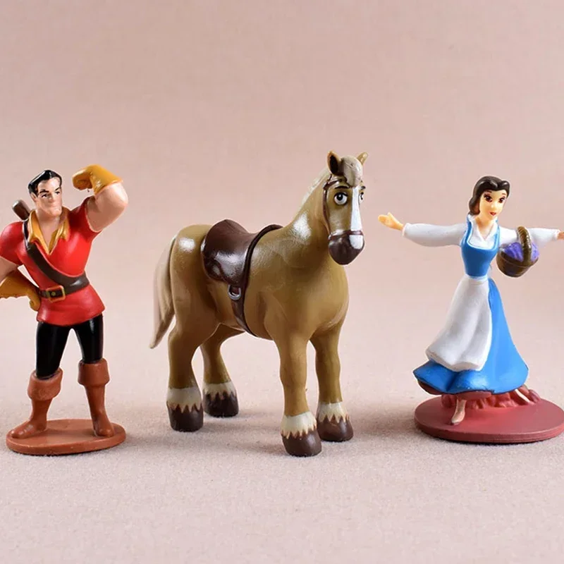 Figuras de acción de Pvc de Disney para niños, juguetes de colección de modelos de la princesa Cenicienta, La Bella y la bestia, regalos para niños, 6 unids/set