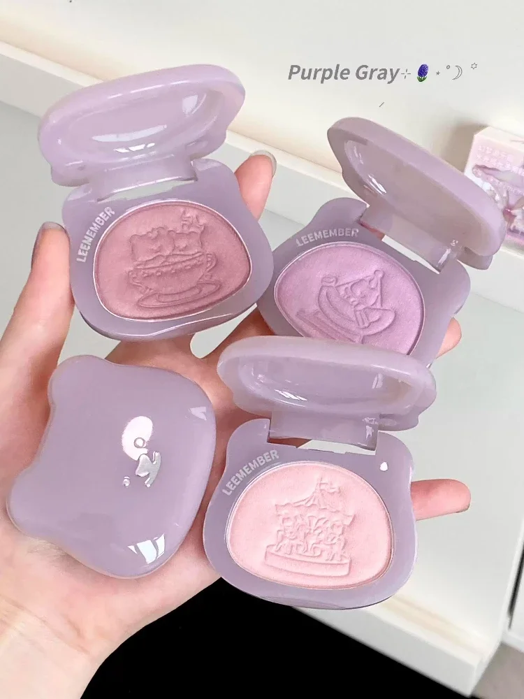 LEEMEMBER Halloween Velvet Shimmer Blush Powder Autumn/Winter Dusty Purple Pink water light Cheek Makeup