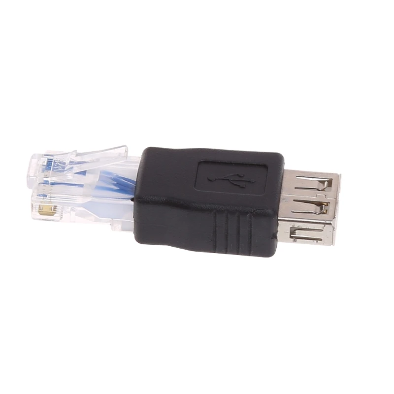 اكتب USB2.0 أنثى إلى إيثرنت RJ45 ذكر محول القابس موصل دروبشيب