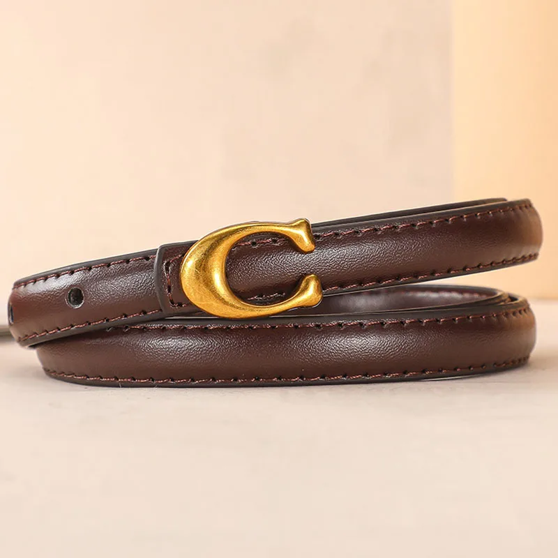 Luxury Brand Leather Belt for Women Designer Alloy Buckle Waist Strap Female Jeans Trouser Dress Waistband