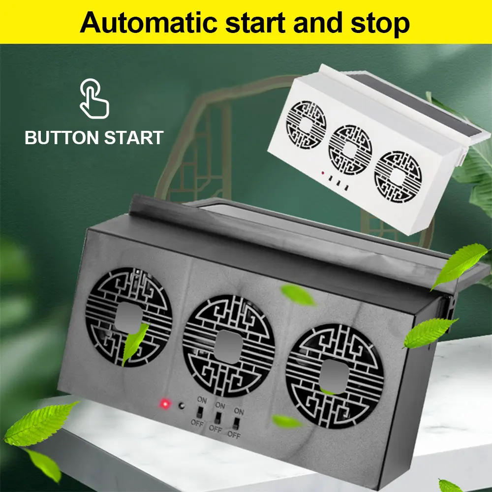 

Solar Car Fan Low Noise Cool Comfortable Wind Easy Window Installation Car Fan Auto Supply