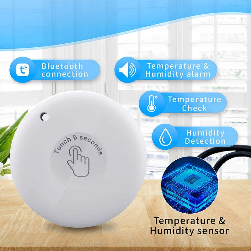 TUYA Bluetooth Digital Weather Station, Indoor and Outdoor Temperature and Humidity Meter Sensor Gauge Thermometer Hygrometer