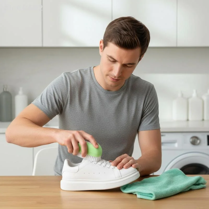 

SHIDWJ Jue Fish White Shoe Cleaner Remove Stains and Yellowing No Harm to Shoe Upper Portable White Shoe Cleaner with Shoe Brush