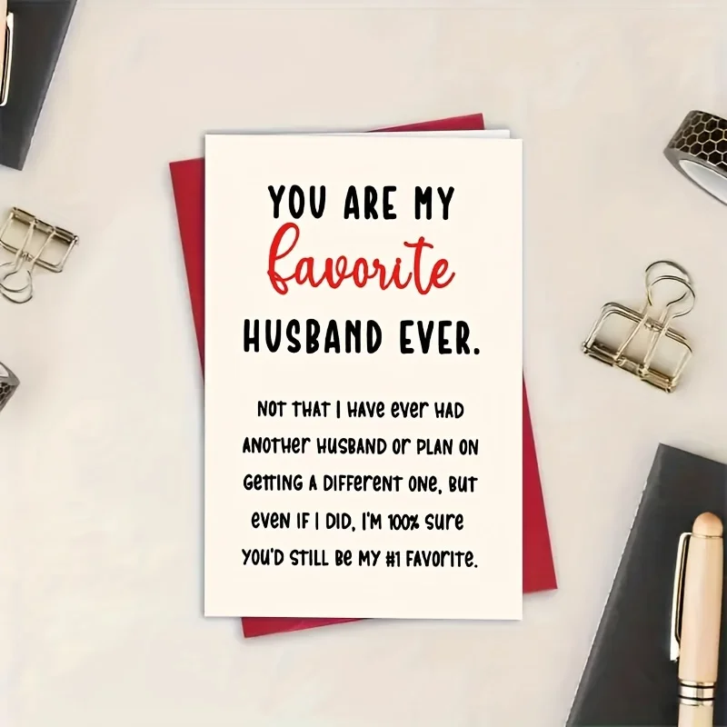 1PC Anniversary Greeting Card For Husband Happy Birthday Card For Husband Birthday Gift From Wife Cards With Envelope