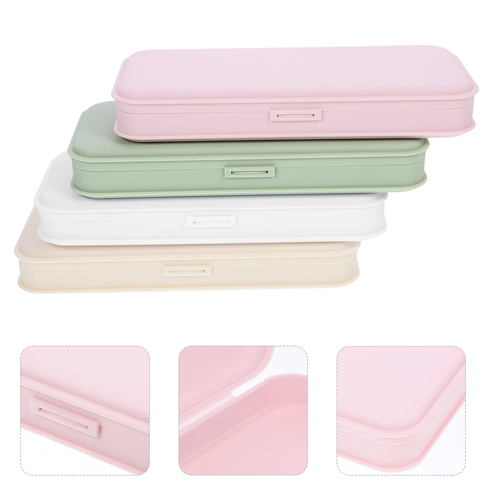 4pcs Makeup Organizer Box For Nail Tools Storage Desktop Stationery Holder Jewelry Display Case Travel Beauty Organizer