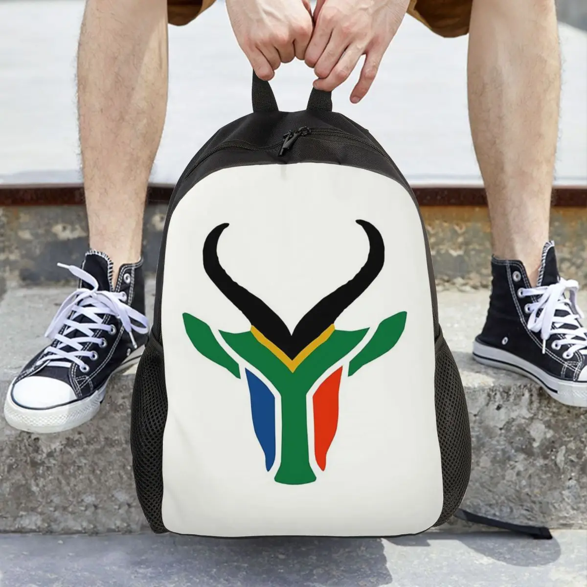 

South African Springboks Flag Backpack Daypack Large Capacity Boys Girls BookBag School Bag Shoulder Bags for Men Women