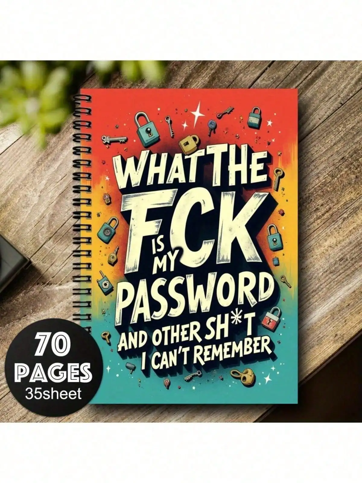 

1pc Fun Spiral Password Notebook - Internet Computer Login Keeper, Home & Office Use, Ideal Birthday，Holiday Gift For Colleagues