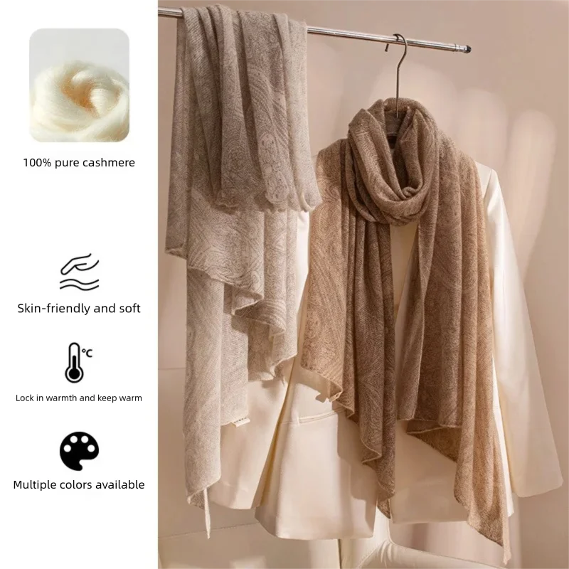 

Итальянский шарф-шаль в стиле Old Money с ретро-узором пейсли, 100% кашемир, мягкий, теплый, легкий, люксовый, высококачественный, для женщин и мужчин, для повседневной носки