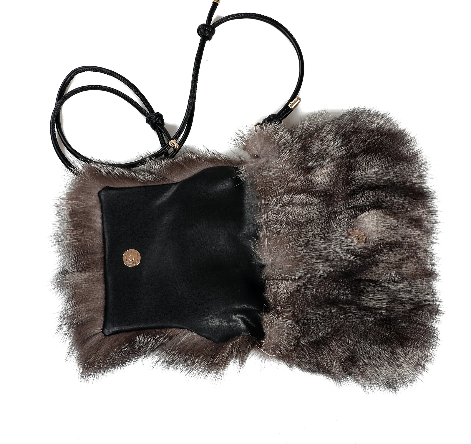 Women\'s Genuine Fox Fur Tote Purse Bag Shoulder Small Handbag Fashion