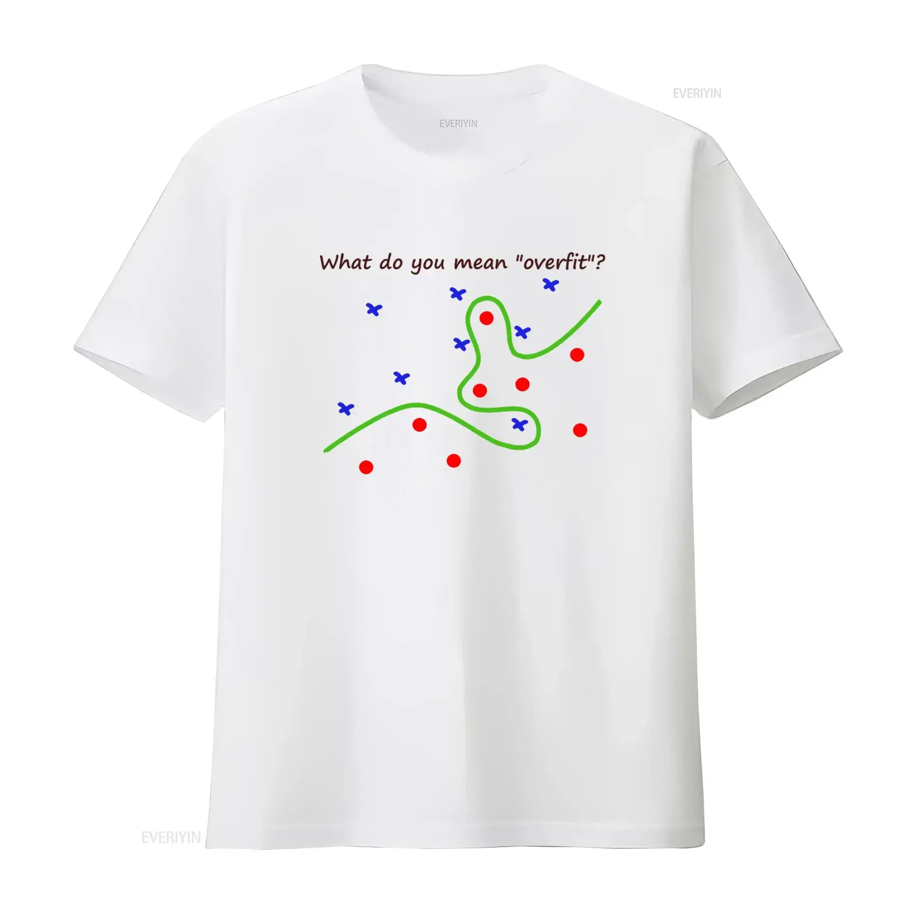 Overfit Data Science Machine Learning Artificial Intelligence T shirt for Geeks vintage Washed Versatile Stylish homme Casual