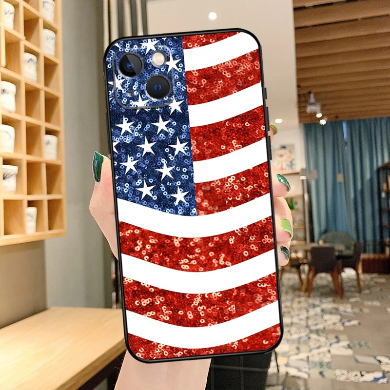 America USA Flag Silicone Phone Case For iPhone 17 Air 17Pro 17 Pro Max Shockproof Soft Full Cover