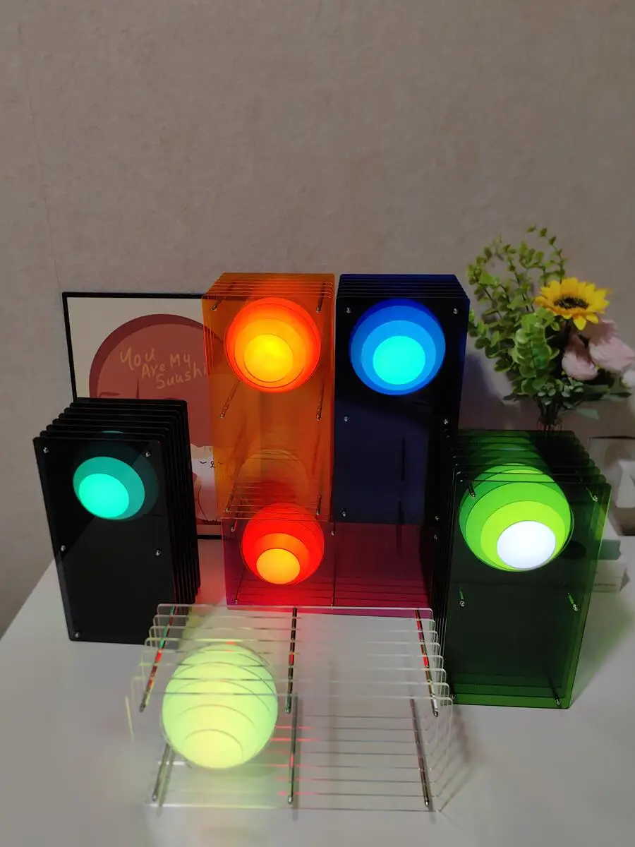 

RGB 16 Colors DIY Lamp Desk Acrylic Moon Ambient Light Nordic Style Cordless Rechargeable Bedroom Lamp Indoor Decoration 30*15cm