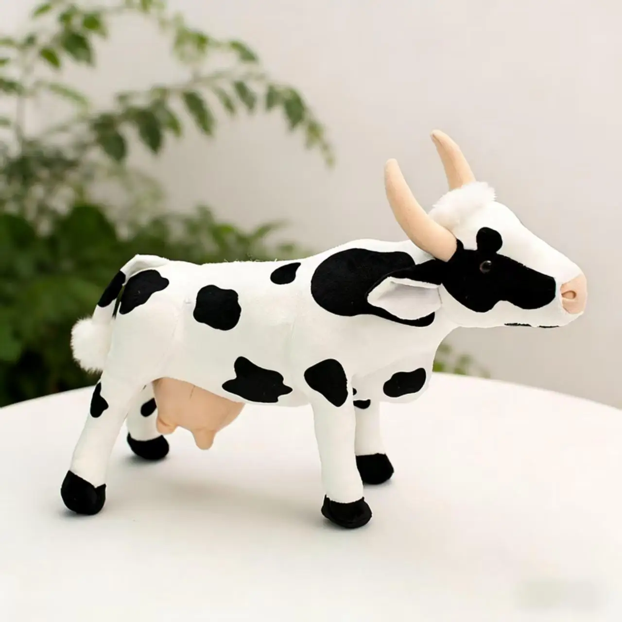 Simulation Card Cow Plush Toy Calf Decorate a Lovely Cow Scene Layout Zodiac Cow Doll Children's Day Birthday Gift to the child