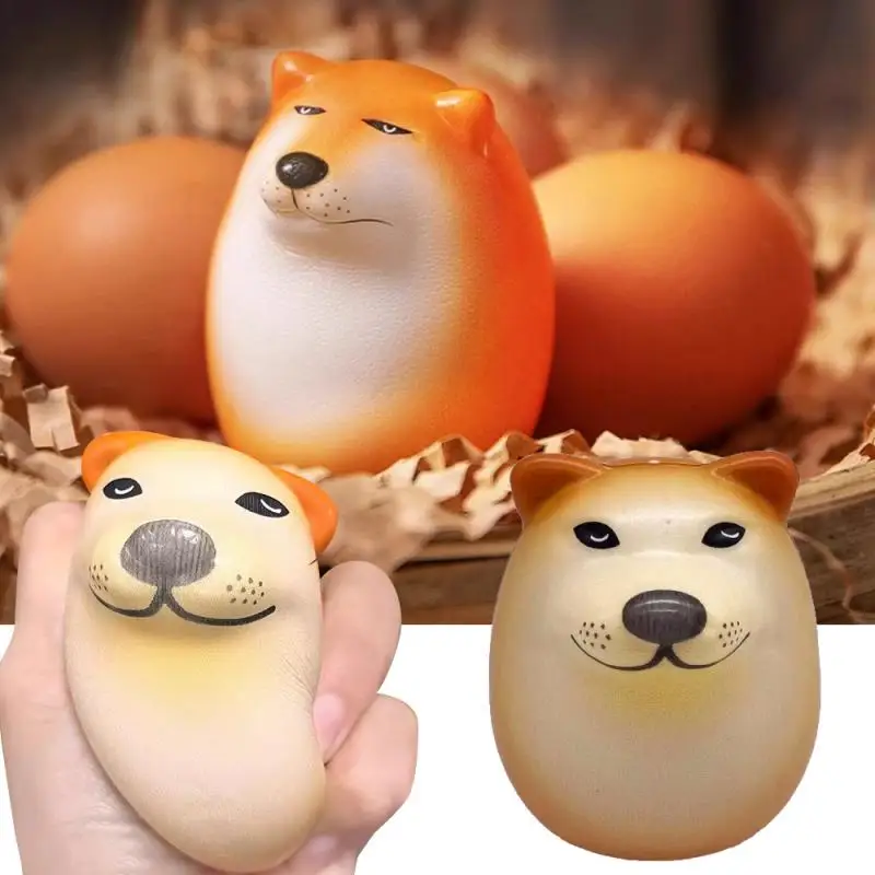 3/1 Stuks Hond Ei Knijpen Speelgoed Decompressie Knijp Simulatie Shiba Inu Speelgoed Kantoor Vent Stress Reliëf Artefact Hond Creativiteit Speelgoed