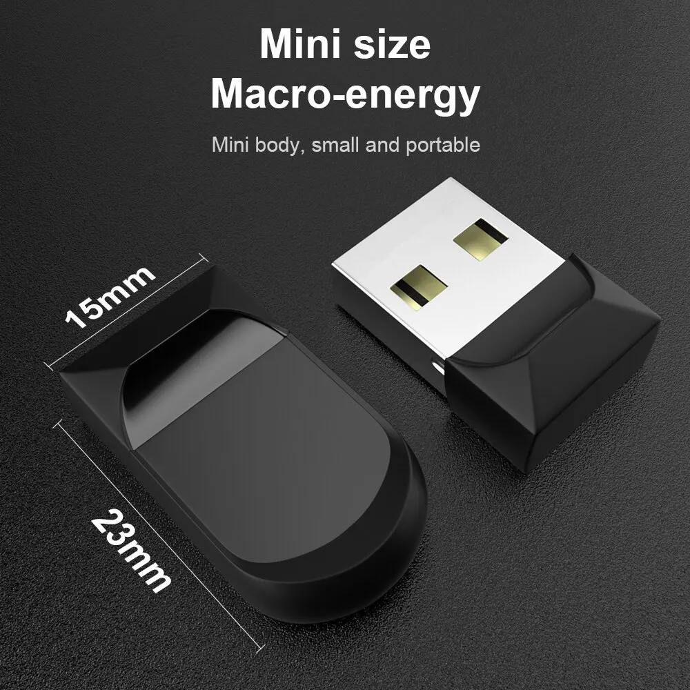 고속 미니 USB 플래시 드라이브, 블랙 방수 펜 드라이브, 32GB 휴대용 메모리 스틱, PC용 GB USB 메모리 스토리지, 64GB