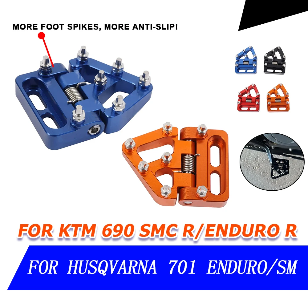 

For Husqvarna 701 SUPERMOTO SM For KTM 690 ENDURO R SMC 690SMC Motorcycle Accessories Foldable Rear Brake Pedal Step Tip Plate