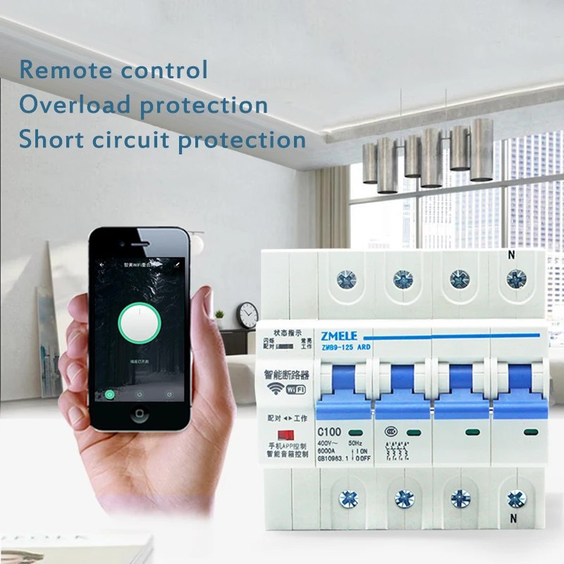 Reliable Smart Smartphone Controlled Timer Function Circuit Breaker Convenient Power /off Smart Home Efficient Wifi Wireless