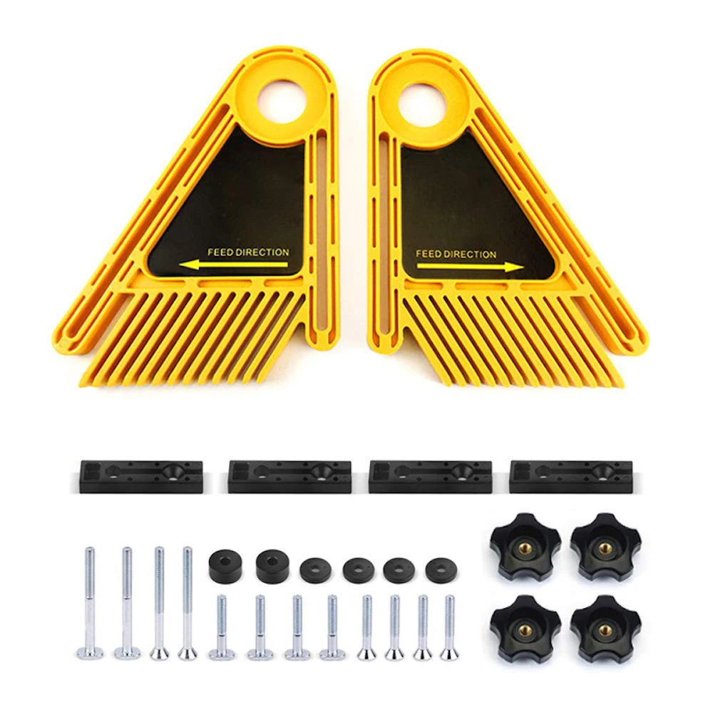 Double Featherboard Set for Table Saw Router Table Band Saw, Adjustable T Slot Feather Board Woodworking Safety Tool
