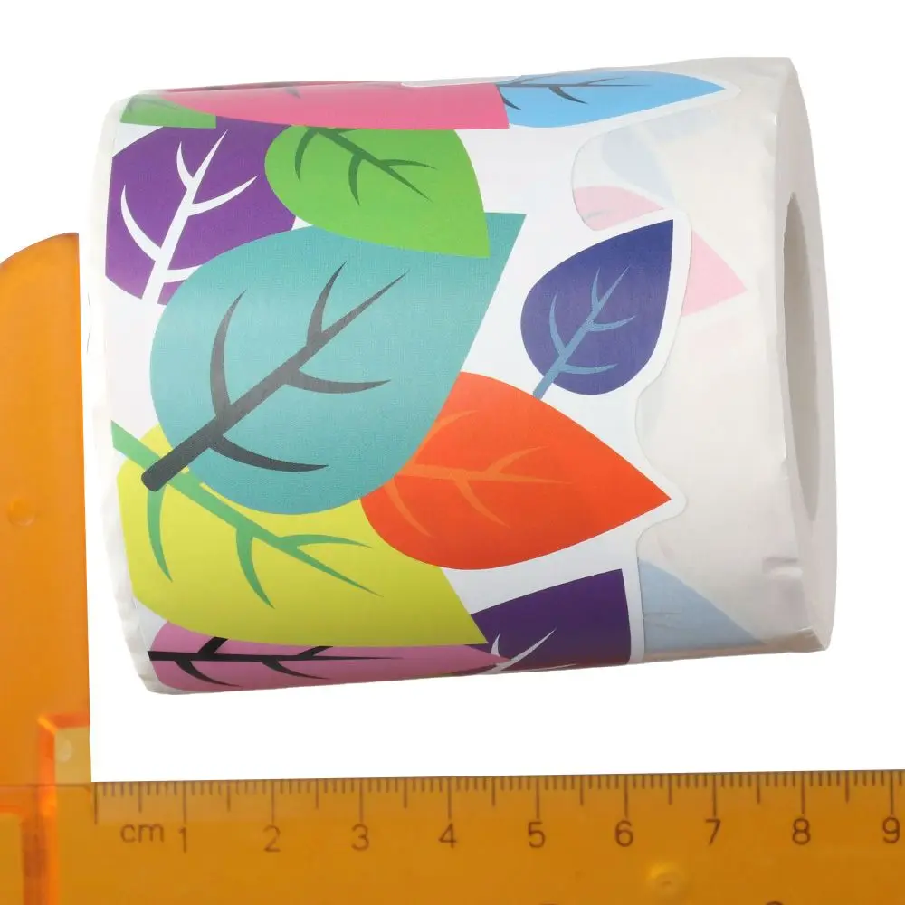 3 Inch x 66 Feet Colorful Leaf Bulletin Board Border Sticker Paper Die-Cut Borde