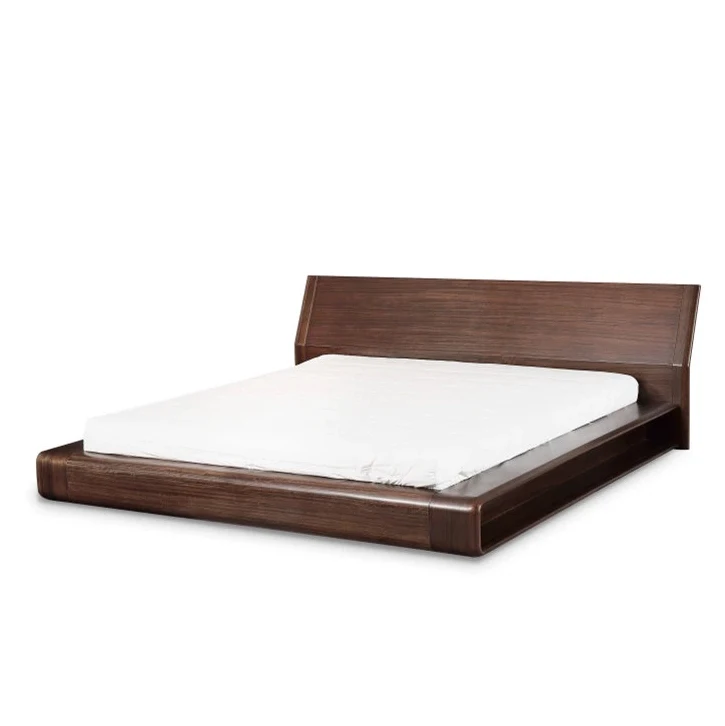 Simar bed modern minimalist bed bedroom furniture combination bedside table model bed walnut solid wood