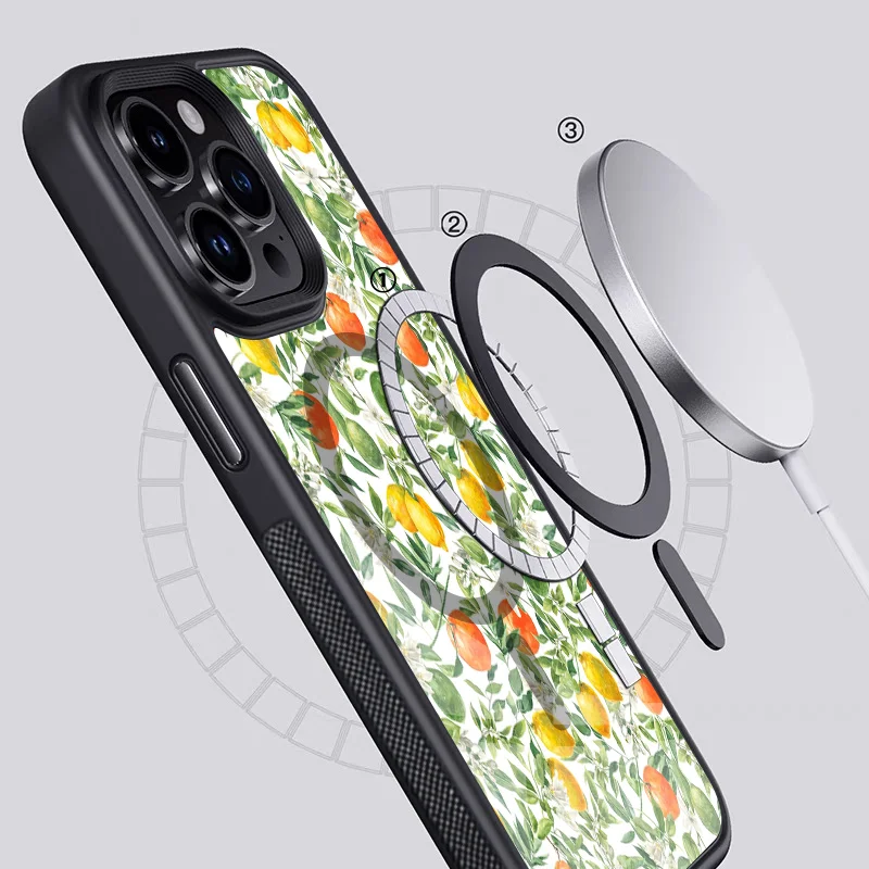 Mediterranean Lemon Phone Case Magnetic For IPhone 15 14 13 Pro Max 11 12 Mini Alex Mirror For Magsafe Wireless Charging Cover