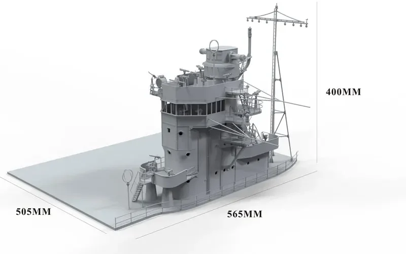 Border Model BS-002 Akagi Bridge met Flight Deck en Bridge Lighting Group 1/35 schaal assemblagemodelset